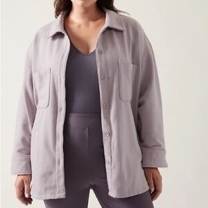 Athleta Lilac Purple Retroplush Shirt Jacket Shacket Plus Size 2X